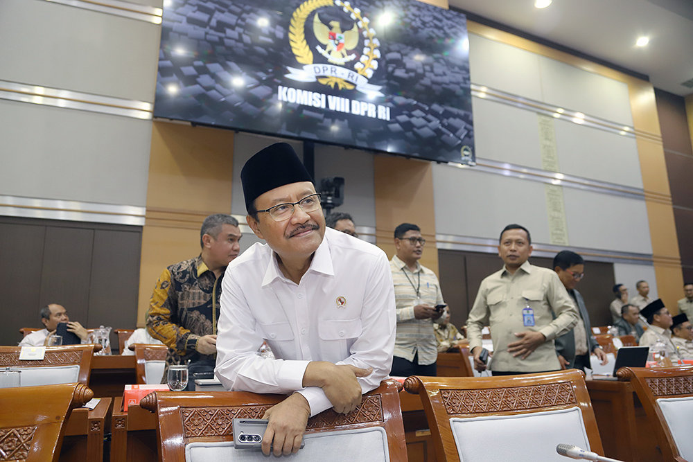 Raker Komisi VIII Bersama Menag dan Mensos Bahas Rencana Kerja dan Anggaran 2026 Rapat Kerja Komisi VIII dengan Menteri Agama (Menang) Nasaruddin Umar dan Menteri Sosial (Mensos) Syaifullah Yusuf (Gus Ipul). (BeritaNasional/Elvis Sendouw)