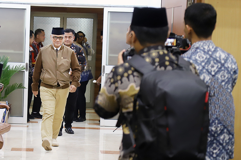 Rapat Kerja Komisi VIII bersama kementerian haji bahas penyelenggaraan haji 2026. (BeritaNasional/Elvis Sendouw)