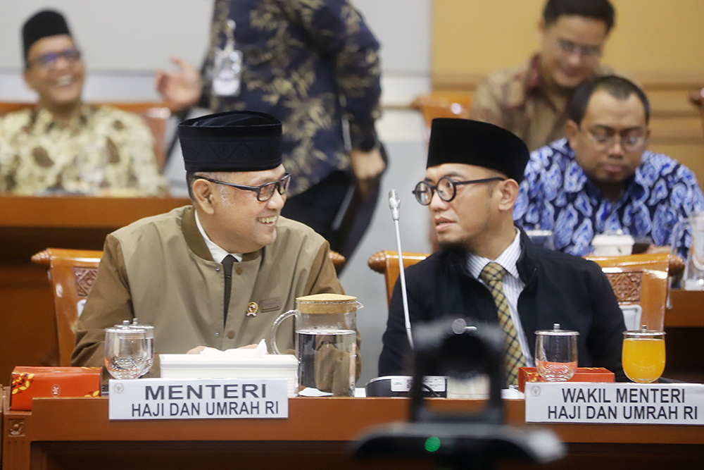 Rapat Kerja Komisi VIII bersama kementerian haji bahas penyelenggaraan haji 2026. (BeritaNasional/Elvis Sendouw)