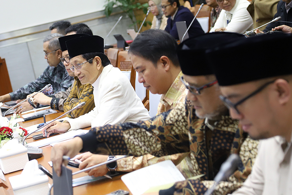 Rapat kerja Komisi VIII bersama Menteri Agama. (BeritaNasional/Elvis Sendouw)