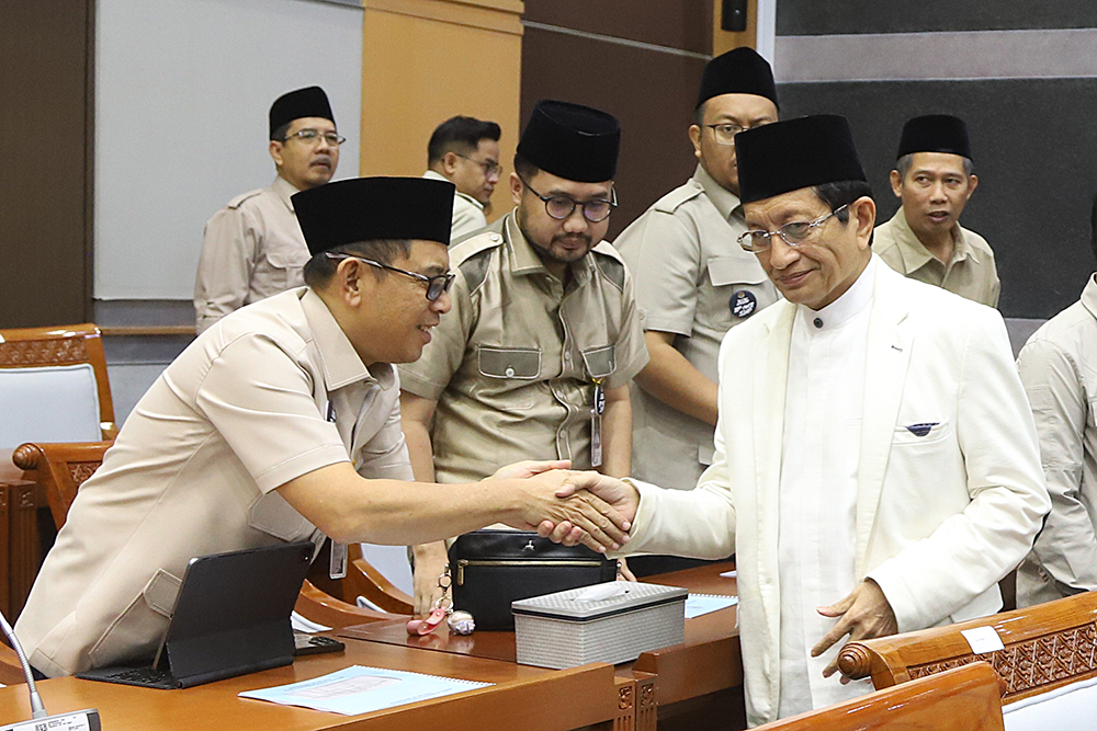 Rapat kerja Komisi VIII bersama Menteri Agama. (BeritaNasional/Elvis Sendouw)