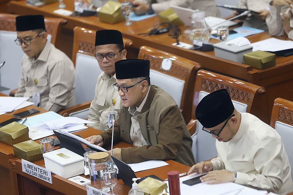 Rapat kerja Komisi VIII bersama Kementerian Haji dan Umrah bahas perjalanan haji. (BeritaNasional/Elvis Sendouw)