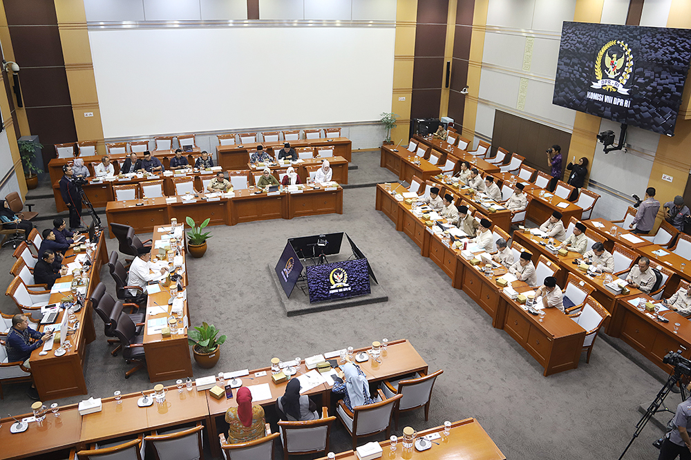 Rapat kerja Komisi VIII bersama Kementerian Haji dan Umrah bahas perjalanan haji. (BeritaNasional/Elvis Sendouw)