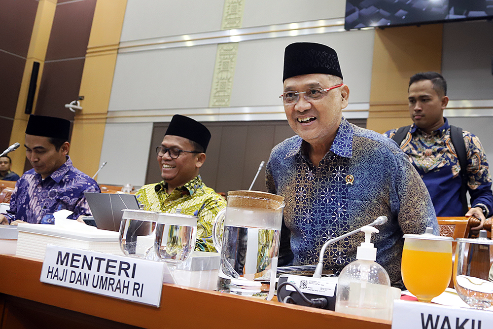 Rapat kerja Komisi VIII bersama Menteri dan Wakil Menteri Haji dan Umrah. (BeritaNasional/Elvis Sendouw)