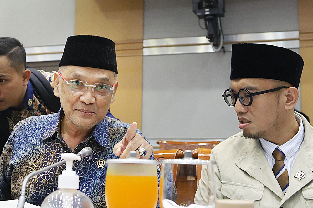 Rapat kerja Komisi VIII bersama Menteri dan Wakil Menteri Haji dan Umrah. (BeritaNasional/Elvis Sendouw)