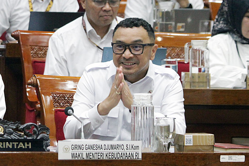 Raker Komisi X Bersama Wakil Menteri kebudayaan Bahas RKA Kembud Tahun 2026 Rapat Kerja komisi X dengan Wakil Menteri Kebudayaan. (BeritaNasional/Elvis Sendouw)