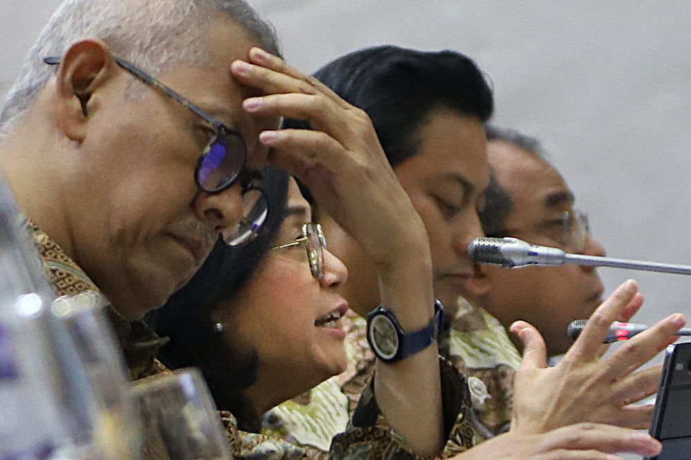 Raker Komisi XI Bahas LKPP Tahun Anggaran 2024 Kementerian Keuangan Rapat Kerja Komisi XI bersama Kementerian Keuangan bahas LKPP Tahun Anggaran 2024. (BeritaNasional/Elvis Sendouw)