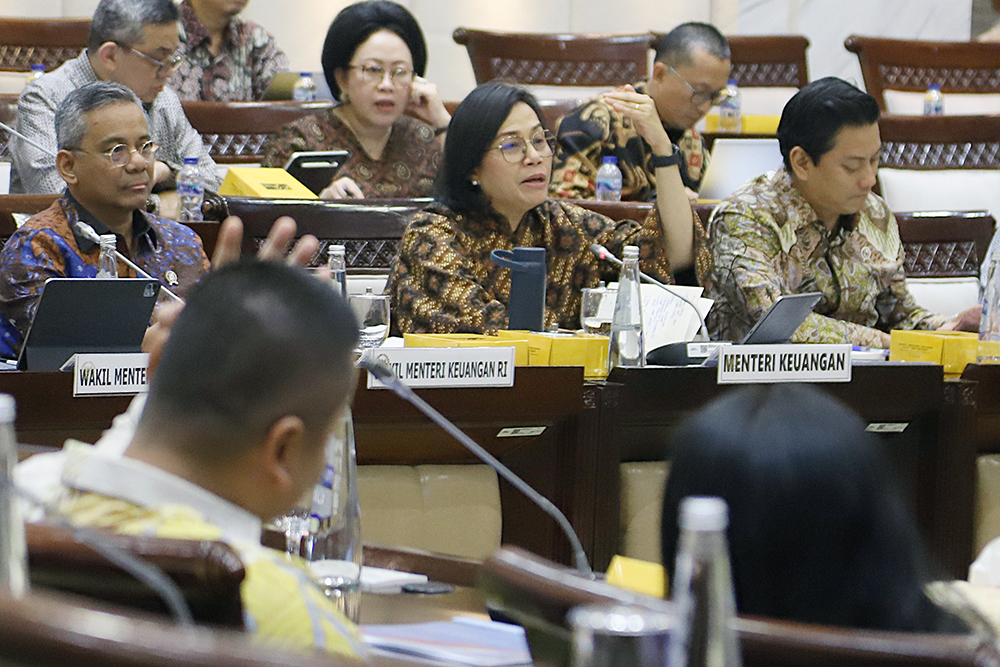 Raker Komisi XI Bahas LKPP Tahun Anggaran 2024 Kementerian Keuangan Rapat Kerja Komisi XI bersama Kementerian Keuangan bahas LKPP Tahun Anggaran 2024. (BeritaNasional/Elvis Sendouw)