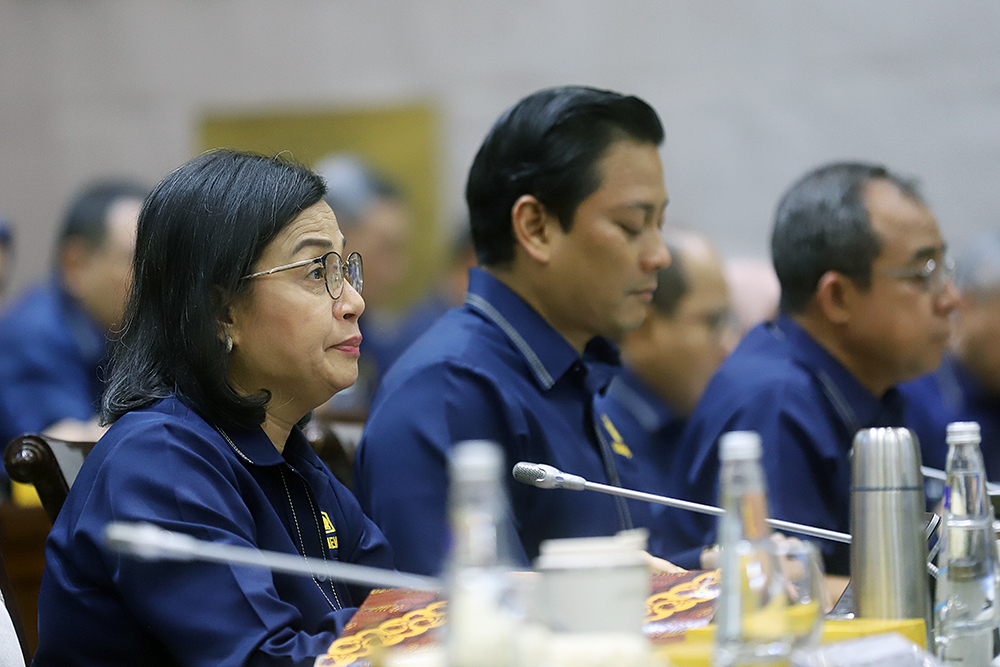 Kementerian Keuangan menghadiri Rapat kerja bersama Kmisi XI DPR. (BeritaNasional/Elvis Sendouw)