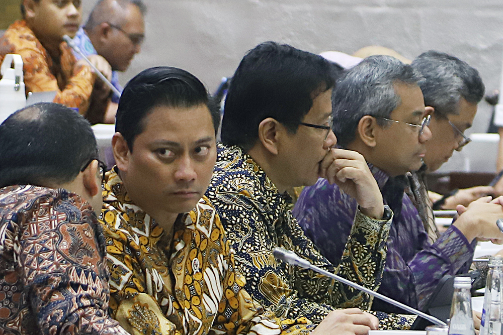 Menteri Keuangan Purbaya Yudhi Sadewa menghadiri rapat kerja bersama komisi XI. (BeritaNasional/Elvis Sendouw)