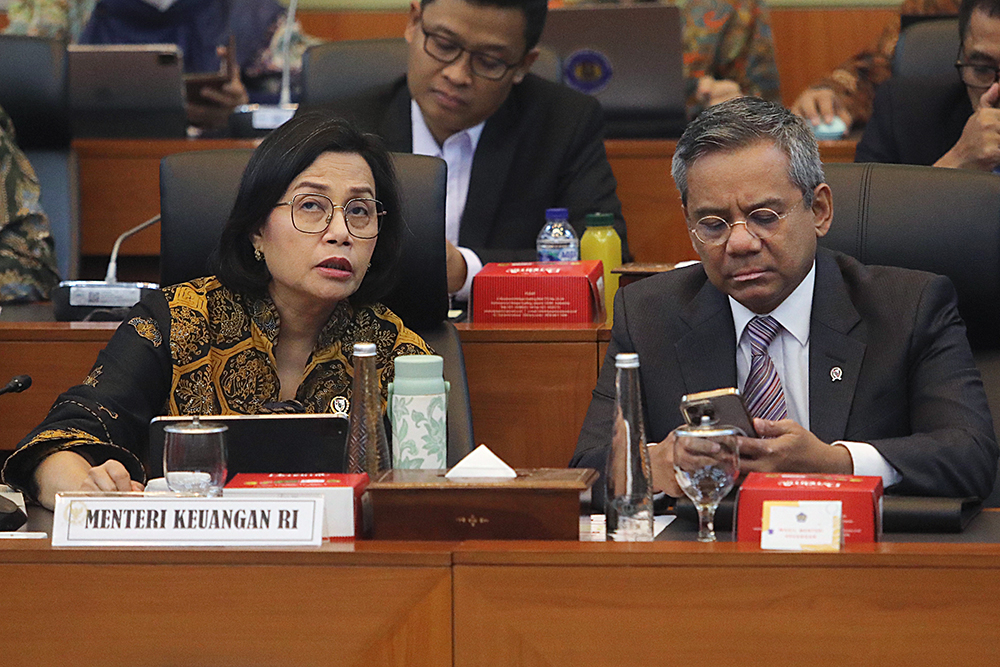Menkeu Rapat Kerja bersama Banggar DPR. (BeritaNasional/Elvis Sendouw)