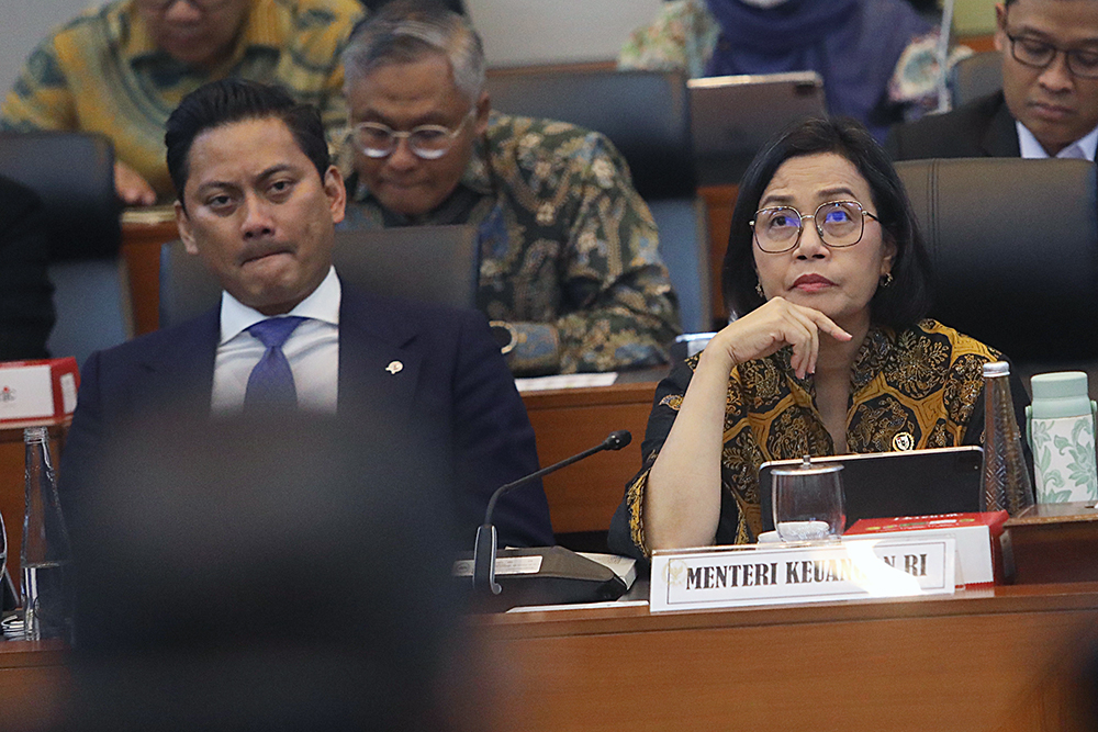 Menkeu Rapat Kerja bersama Banggar DPR. (BeritaNasional/Elvis Sendouw)