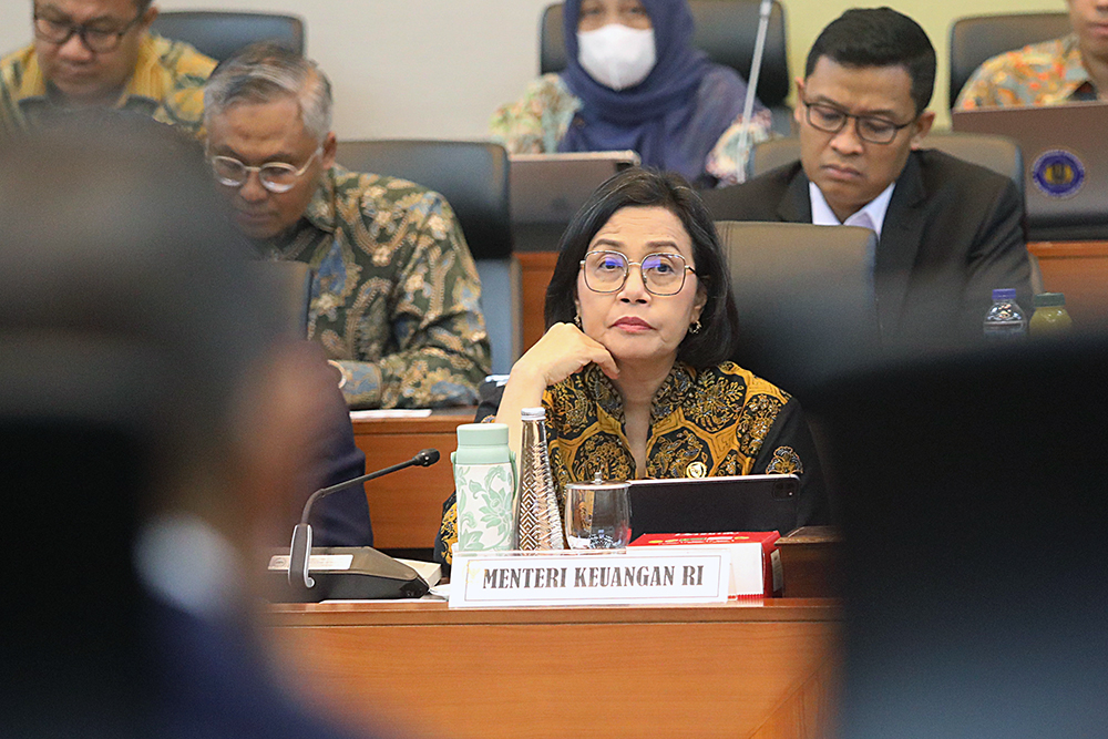 Menkeu Rapat Kerja bersama Banggar DPR. (BeritaNasional/Elvis Sendouw)