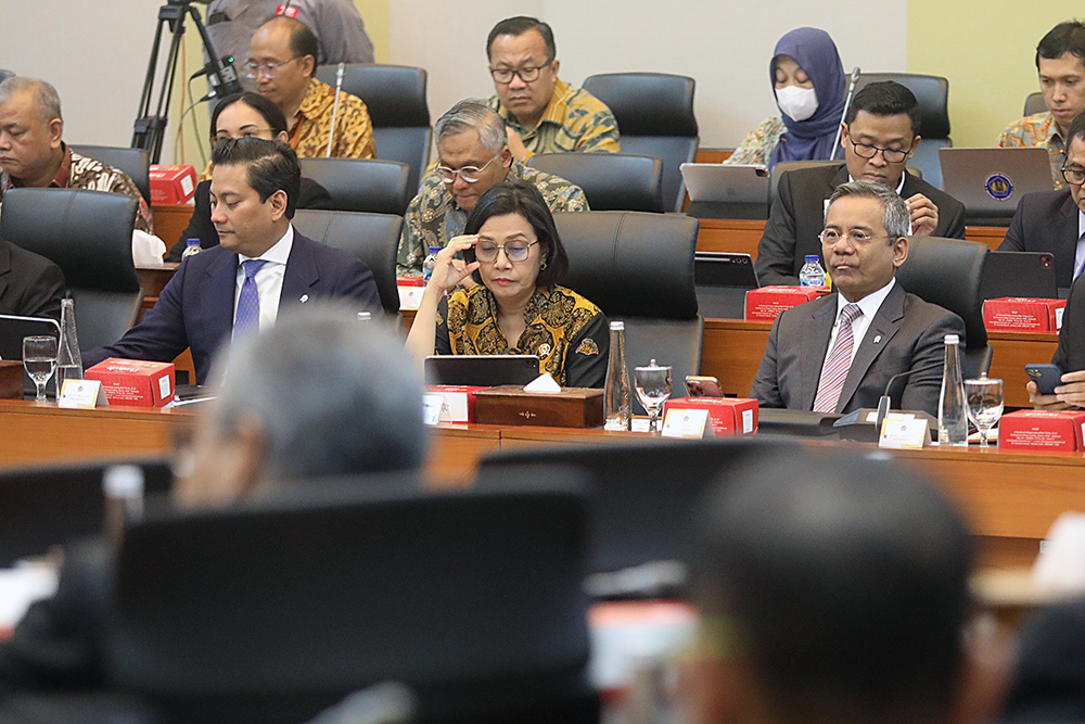 Menkeu Rapat Kerja bersama Banggar DPR. (BeritaNasional/Elvis Sendouw)