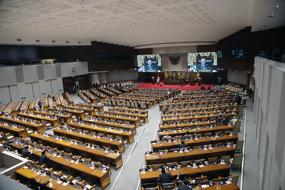 Rapat Paripurna DPR ke-18 Masa Persidangan V di kompleks Parlemen. (BeritaNasional/Elvis Sendouw)