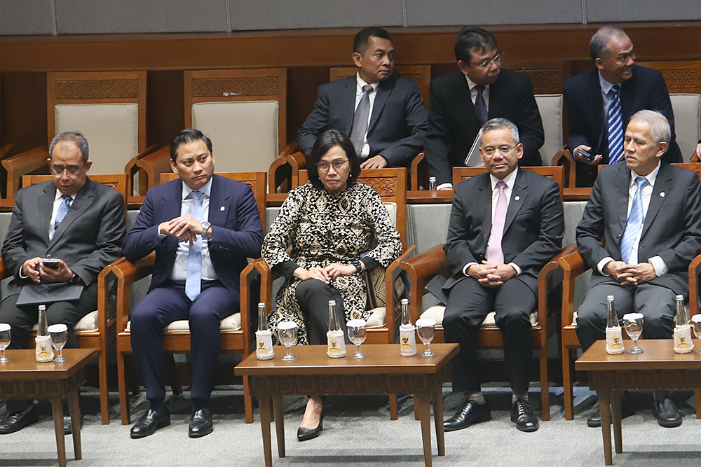 Rapat Paripurna DPR ke-24 Tanggapan Pemerintah Atas RUU Pertanggungjawaban Pelaksanaan APBN 2024 Rapat Paripurna DPR ke-24 Masa Persidangan IV Tahun Sidang 2024-2025 di Kompleks Parlemen, Senayan, Jakarta, Selasa (15/7/2025). (BeritaNasional/Elvis Sendouw)
