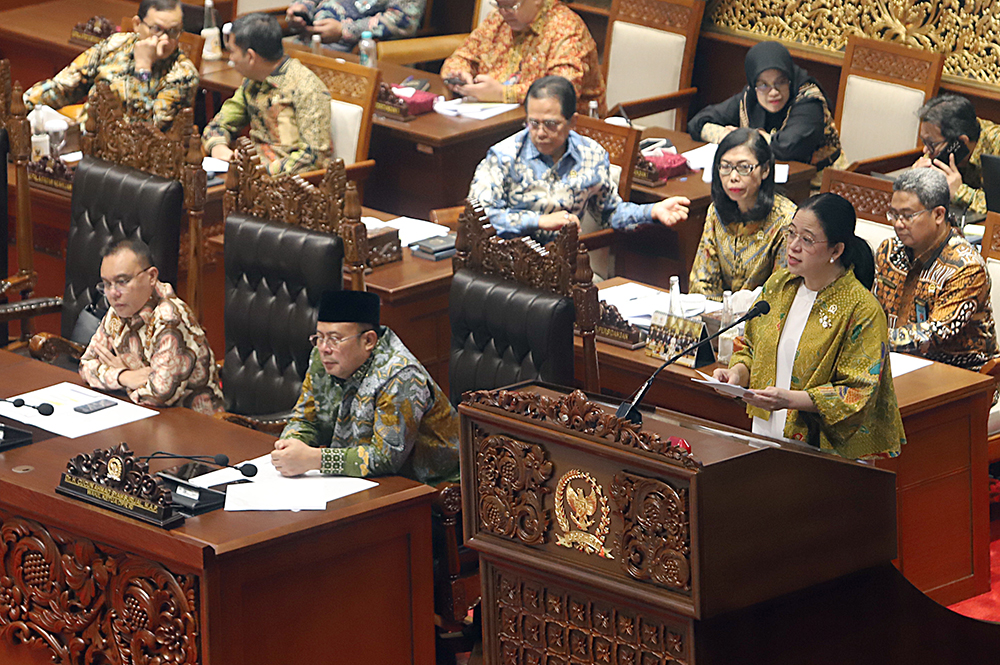 Pidato penutupan Masa Persidangan I Tahun Sidang 2025-2026 saat Rapat Paripurna DPR . (BeritaNasional/Elvis Sendouw)