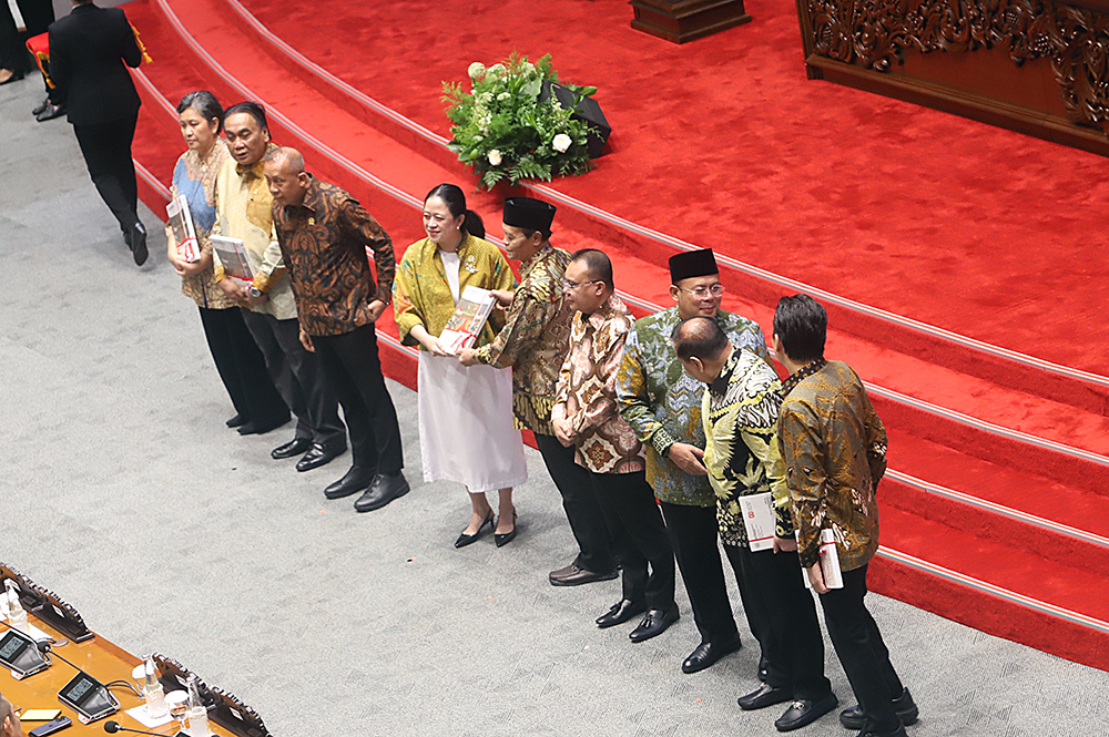 Pidato penutupan Masa Persidangan I Tahun Sidang 2025-2026 saat Rapat Paripurna DPR . (BeritaNasional/Elvis Sendouw)