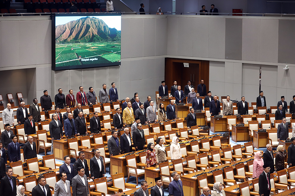 Ketua DPR Puan Maharani menyampaikan pidato pada Rapat Paripurna ke-15. (BeritaNasional/Elvis Sendouw)
