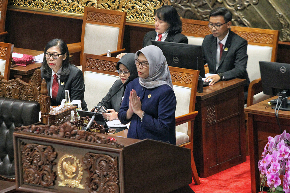 Rapat Paripurna Ke-21 DPR Masa Persidangan V Tahun Sidang 2025-2026. (BeritaNasional/Elvis Sendouw)