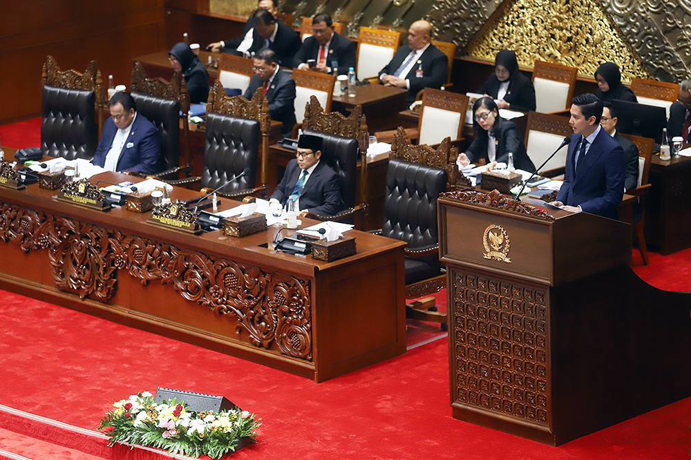 Rapat Paripuna ke-21 Masa Persidangan V Tahun Sidang 2023-2024. (BeritaNasional/Elvis Sendouw)