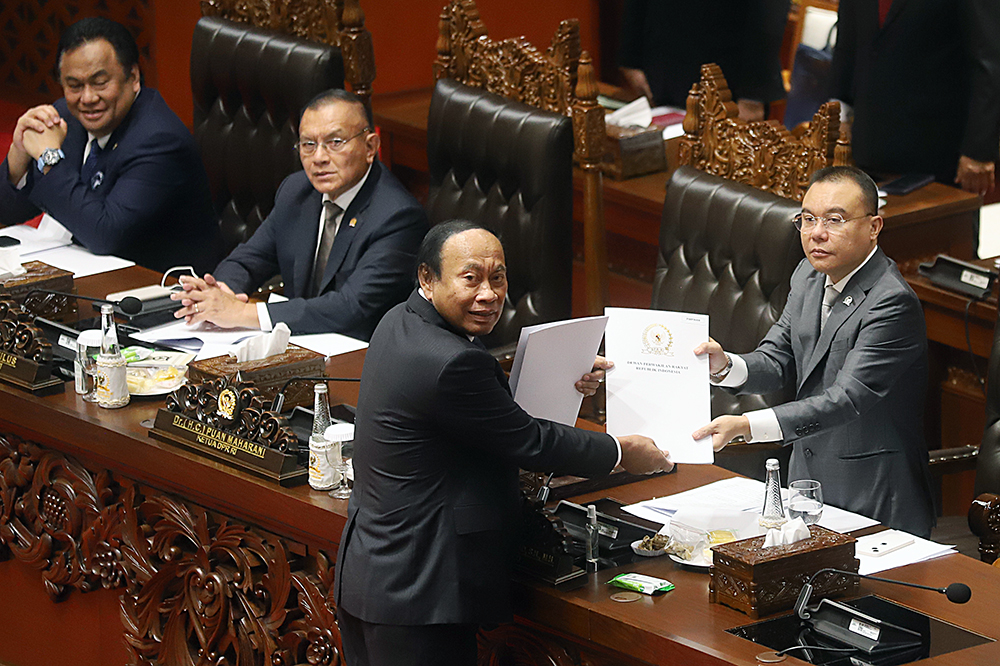 Rapat Paripurna ke-5 Masa Persidangan I Tahun Sidang 2024-2025 di Gedung Nusantara II, kompleks Parlemen, Senayan, Jakarta. (BeritaNasional/Elvis Sendouw)