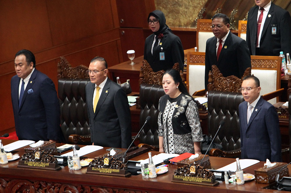 Rapat Paripurna Khusus HUT DPR ke-79 di Kompleks Parlemen. (BeritaNasional/Elvis Sendouw)