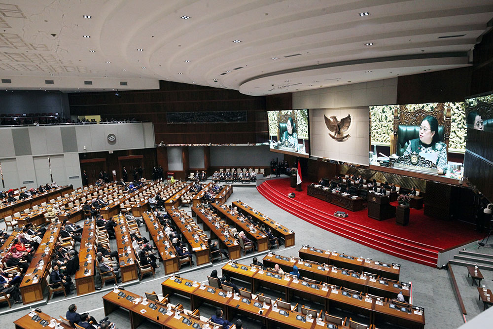 Rapat Paripurna Khusus HUT DPR ke-79 di Kompleks Parlemen. (BeritaNasional/Elvis Sendouw)