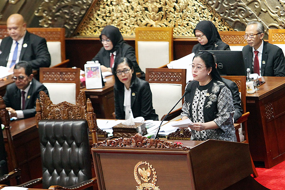 Rapat Paripurna Khusus HUT DPR ke-79 di Kompleks Parlemen. (BeritaNasional/Elvis Sendouw)