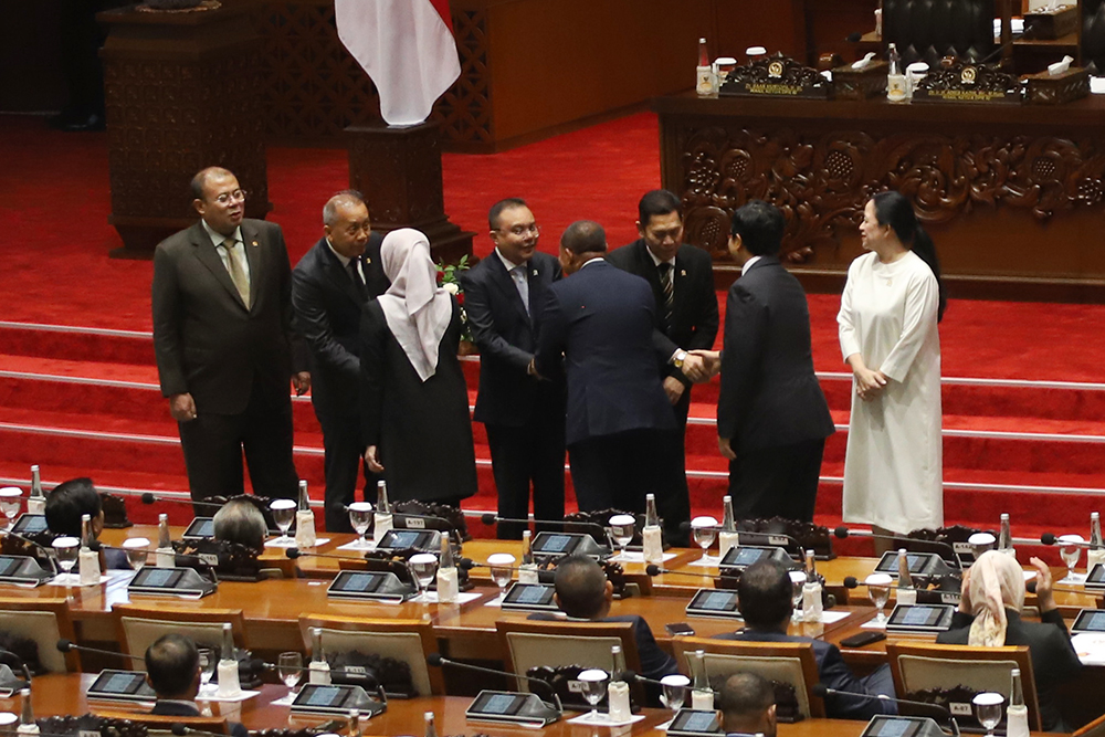 Pidato Ketua DPR RI Puan Maharani dala penutupan  Rapat Paripurna Ke-19 DPR RI Masa Persidangan III Tahun Sidang 2024/2025. (BeritaNasional/Elvis Sendouw)