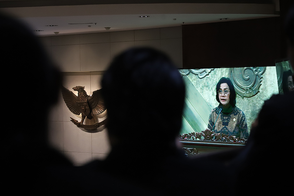 Rapat Paripurna Penyampaian KEMPPKF 2026 Rapat Paripurna ke-18 Masa Persidangan III Tahun Sidang 2024-2025 . (BeritaNasional/Elvis Sendouw)