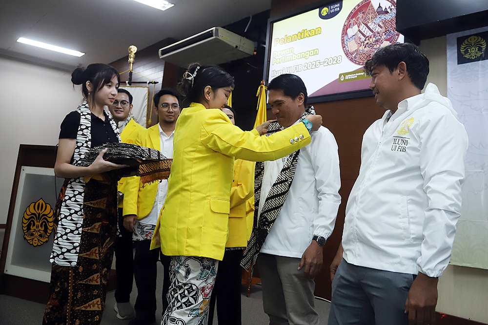 ILUNI FIB UI resmi meluncurkan kepengurusan periode 2025-2028 di Auditorium Gedung I FIB UI Depok. (BeritaNasional/Elvis Sendouw)