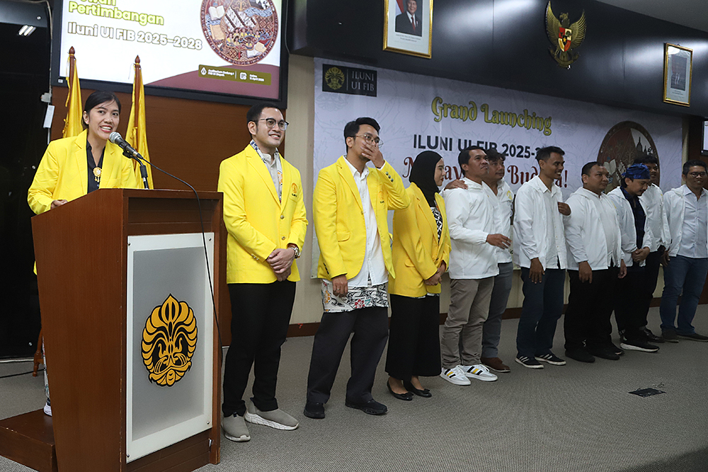 ILUNI FIB UI resmi meluncurkan kepengurusan periode 2025-2028 di Auditorium Gedung I FIB UI Depok. (BeritaNasional/Elvis Sendouw)