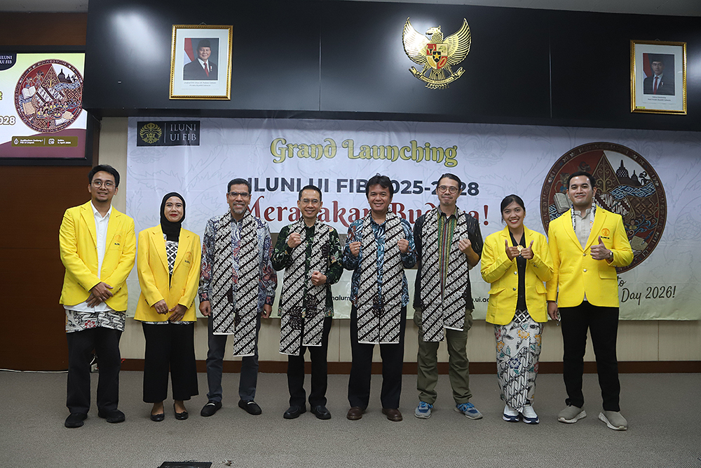 ILUNI FIB UI resmi meluncurkan kepengurusan periode 2025-2028 di Auditorium Gedung I FIB UI Depok. (BeritaNasional/Elvis Sendouw)