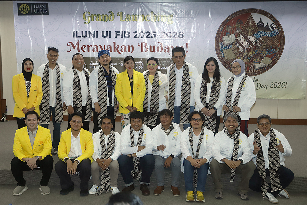 ILUNI FIB UI resmi meluncurkan kepengurusan periode 2025-2028 di Auditorium Gedung I FIB UI Depok. (BeritaNasional/Elvis Sendouw)