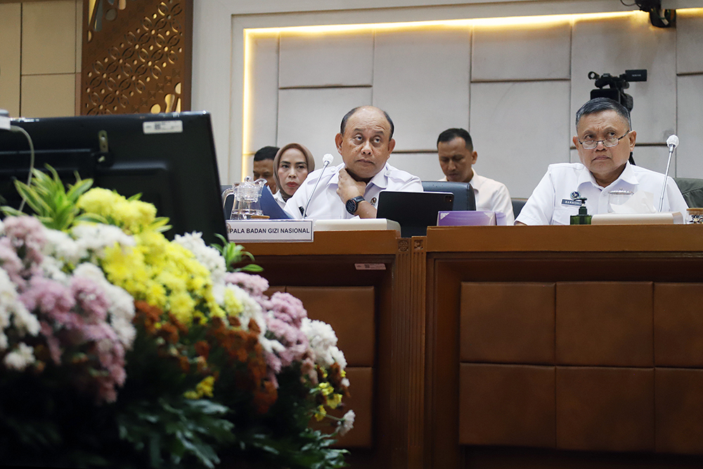 RDP Badan Gizi Nasional dengan Komisi IX DPR Rapat dengar pendapat komisi IX dengan Badan Gizi Nasional. (BeritaNasional/Elvis Sendouw)