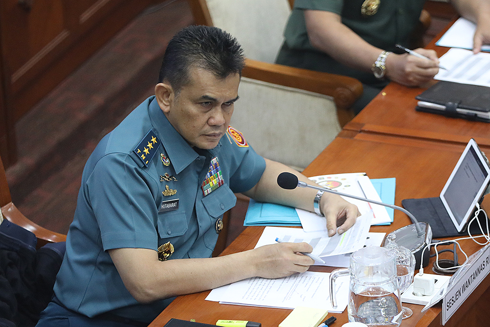 Dewan Ketahanan Nasional (Wantannas) hadiri rapat dengar pendapat bersama komisi I DPR. (BeritaNasional/Elvis Sendouw)