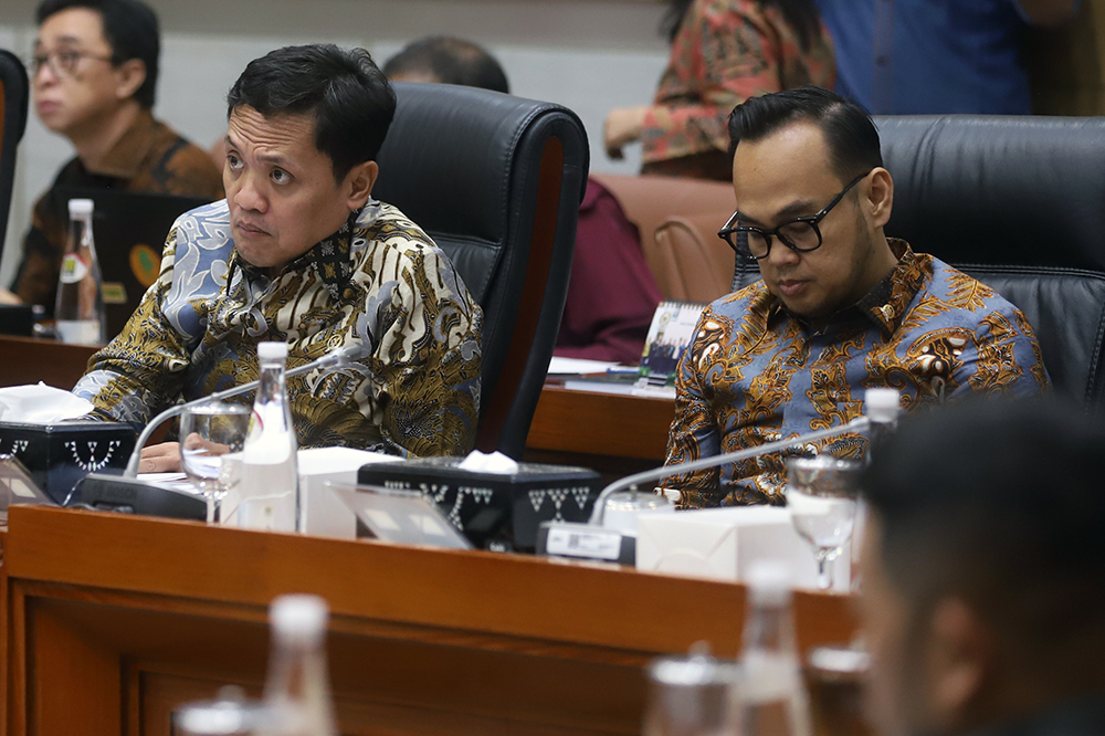 Kapolda NTT dan Kapolda Sulteng mengikuti Rapat Dengar Pendapat Komisi III DPR RI. (BeritaNasional/Elvis Sendouw)