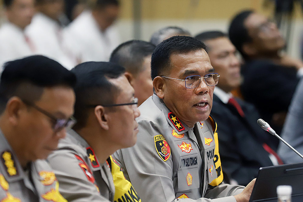 Kapolda NTT dan Kapolda Sulteng mengikuti Rapat Dengar Pendapat Komisi III DPR RI. (BeritaNasional/Elvis Sendouw)