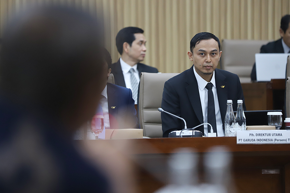 Rapat Dengar Pendapat Komisi VI DPR dengan PT Garuda Indonesia. (BeritaNasional/Elvis Sendouw)