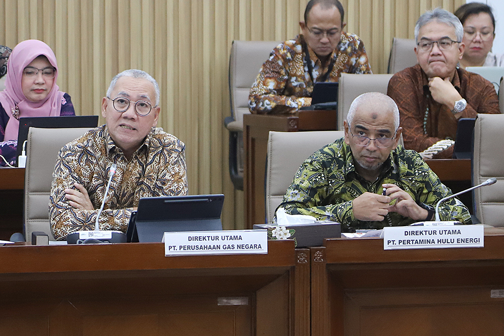 Rapat dengar pendapat Komisi VI bersama PGN dan Pertamina Hulu Energi. (BeritaNasional/Elvis Sendouw)