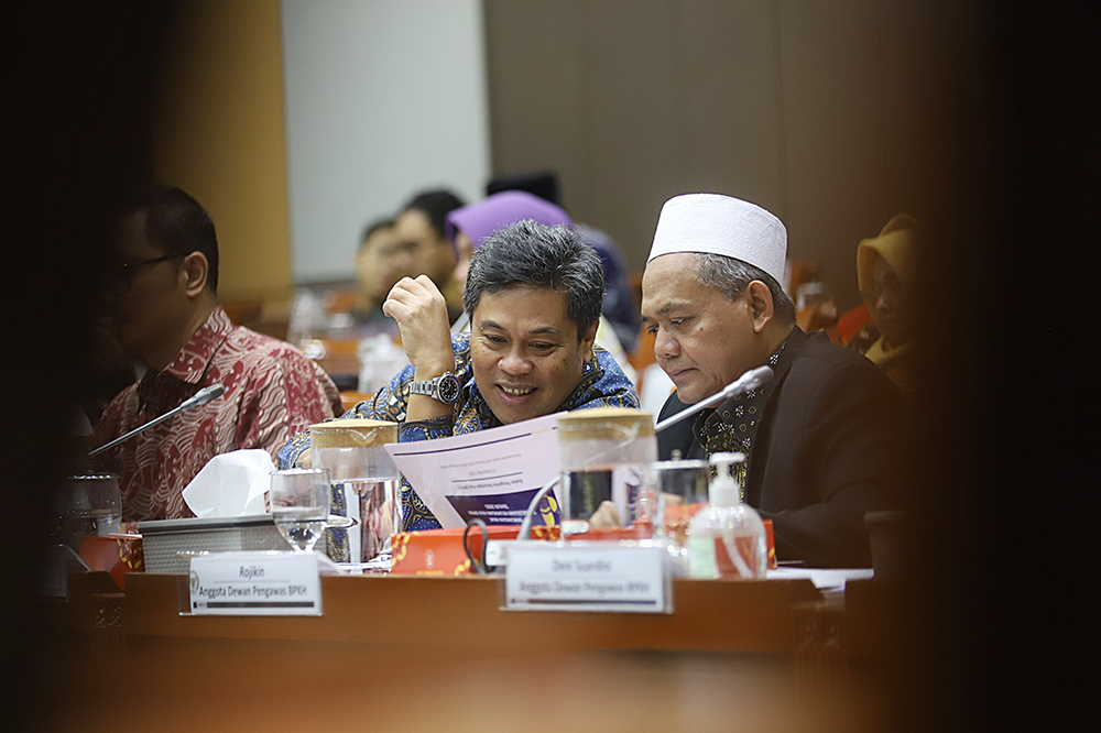 Rapat Dengar Pendapat komisi VIII bersama  Badan Pengelola Keuangan Haji (BPKH) bahas kinerja dan anggaran. (BeritaNasional/Elvis Sendouw)