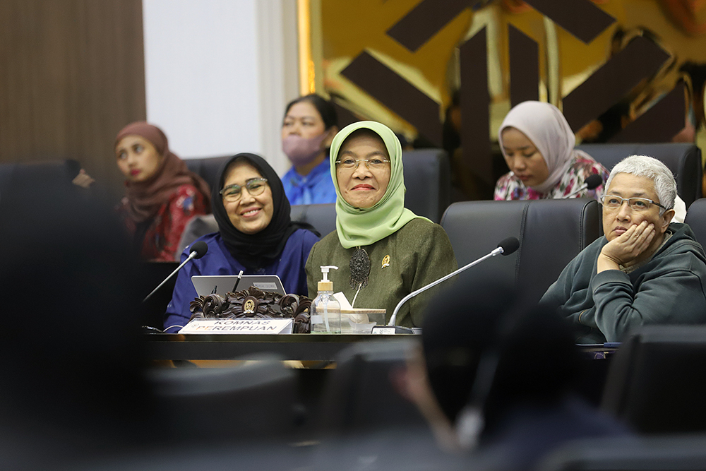 Badan Legislasi (Baleg) DPR menggelar rapat dengar pendapat umum membahas RUU PPRT. (BeritaNasional/Elvis Sendouw)