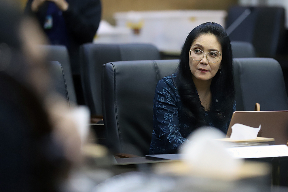 Badan Legislasi (Baleg) DPR menggelar rapat dengar ppendapat umum membahas RUU PPRT. (BeritaNasional/Elvis Sendouw)