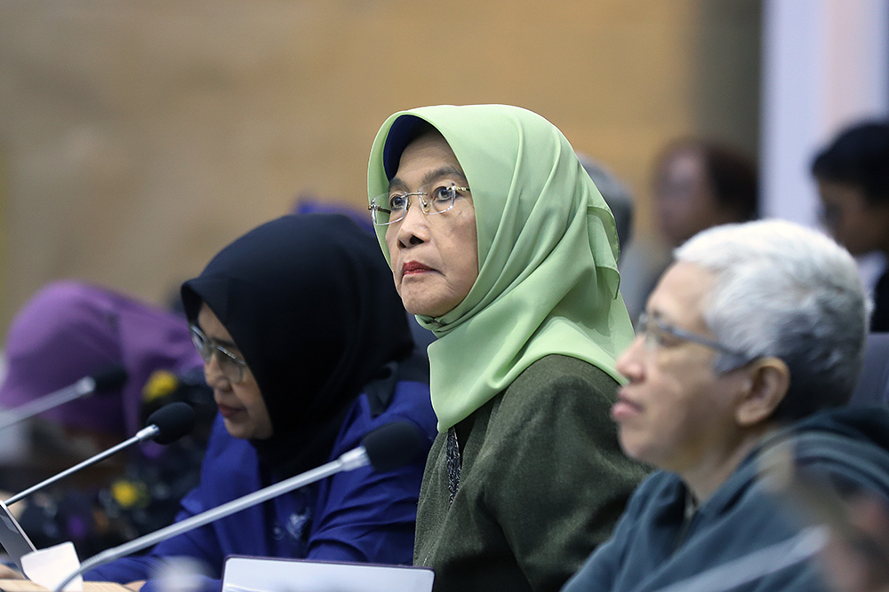 Badan Legislasi (Baleg) DPR menggelar rapat dengar ppendapat umum membahas RUU PPRT. (BeritaNasional/Elvis Sendouw)
