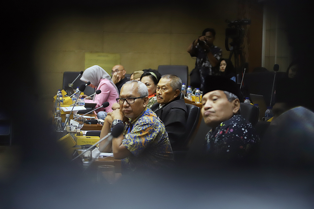 Baleg gelar RDPU dengan PB NU, PP Muhammadiyah dan Asosiasi Penambang Nikel (APNI) dalam rangka penyusunan RUU tentang Perubahan Keempat atas UU Nomor 4 Tahun 2009 tentang Pertambangan Mineral dan Batubara. (BeritaNasional/Elvis Sendouw)