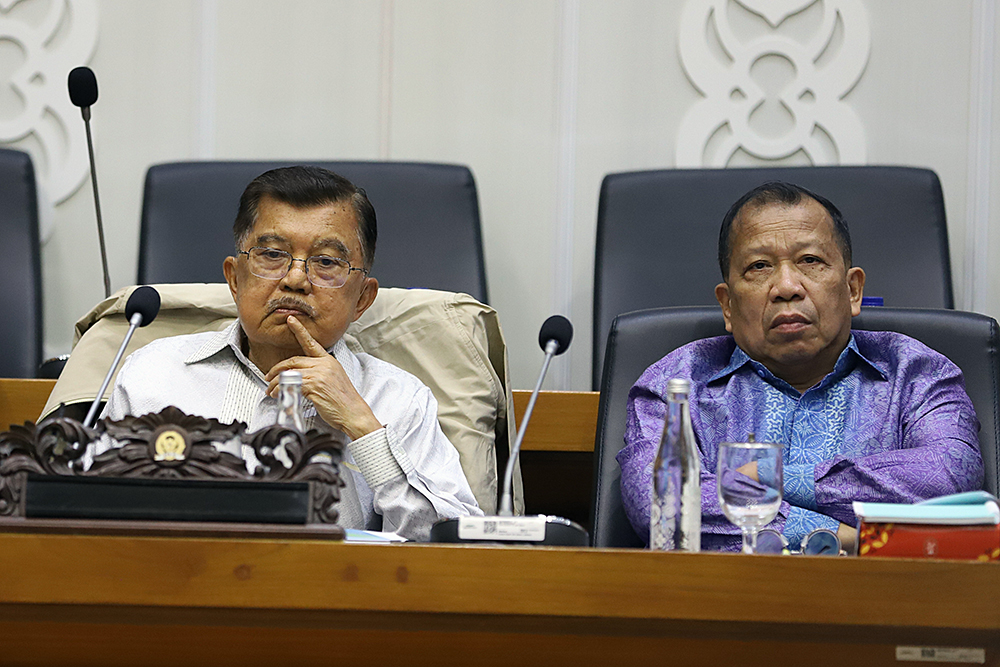 Baleg undang Jusuf Kalla dan Hamid Awaluddin untuk  masukan dan pandangan terkait Penyusunan RUU tentang Perubahan atas UU Nomor 11 Tahun 2006 tentang Pemerintahan Aceh. (BeritaNasional/Elvis Sendouw)