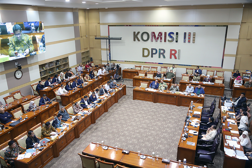 Rapat Dengar Pendapat Umum (RDPU) Komisi III DPR. (BeritaNasional/Elvis Sendouw)