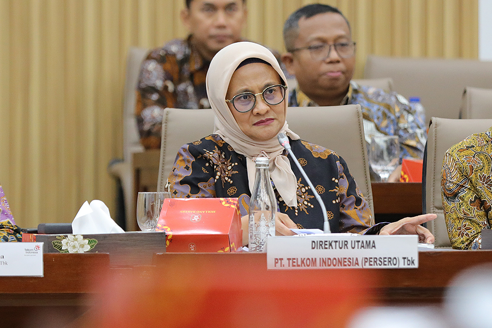 Rapat Dengar Pendapat Umum (RDPU) Komisi VI bersama PT Telkom. (BeritaNasional/Elvis Sendouw)