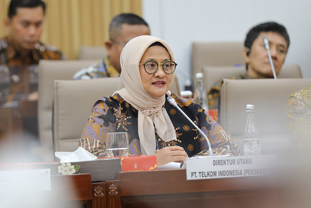 Rapat Dengar Pendapat Umum (RDPU) Komisi VI bersama PT Telkom. (BeritaNasional/Elvis Sendouw)